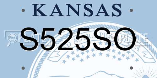 S525SO Kansas License Plate