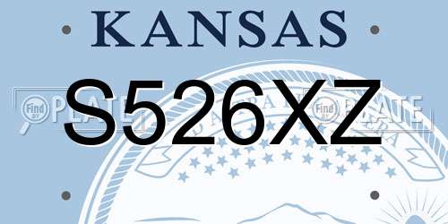 S526XZ Kansas License Plate
