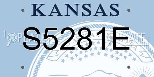 S5281E Kansas License Plate