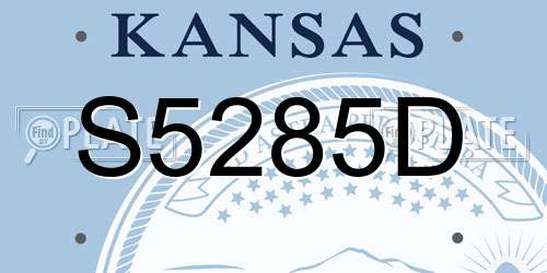 S5285D Kansas License Plate