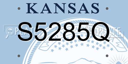 S5285Q Kansas License Plate