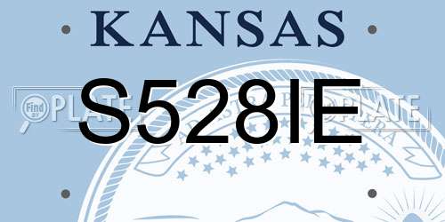 S528IE Kansas License Plate