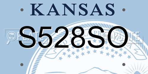 S528SO Kansas License Plate