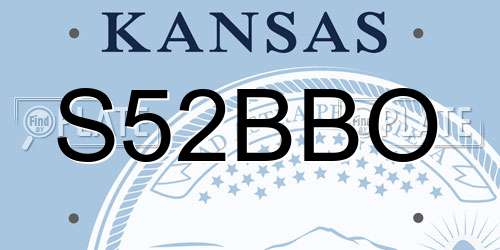 S52BBO Kansas License Plate