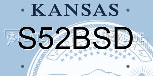 S52BSD Kansas License Plate