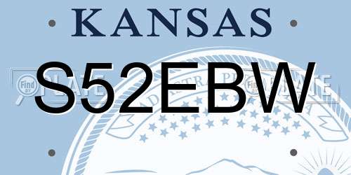 S52EBW Kansas License Plate