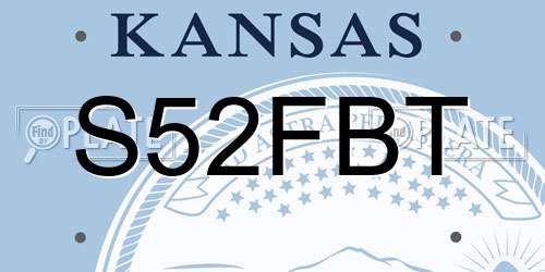 S52FBT Kansas License Plate