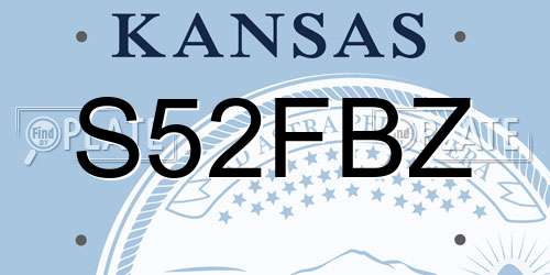 S52FBZ Kansas License Plate