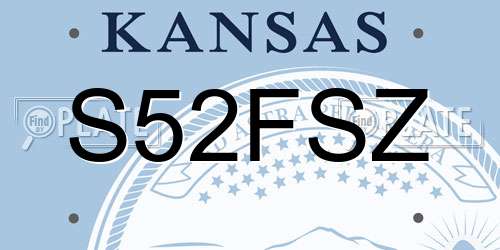 S52FSZ Kansas License Plate