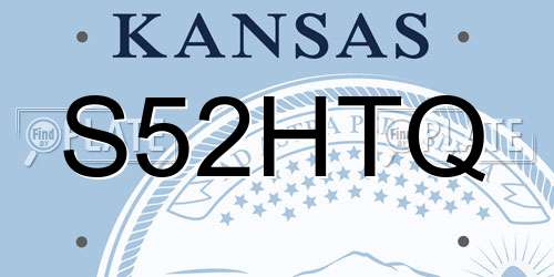 S52HTQ Kansas License Plate