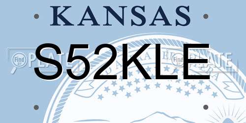 S52KLE Kansas License Plate