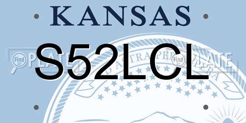 S52LCL Kansas License Plate