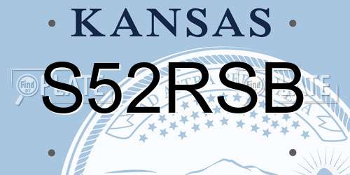 S52RSB Kansas License Plate