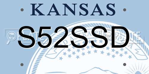 S52SSD Kansas License Plate