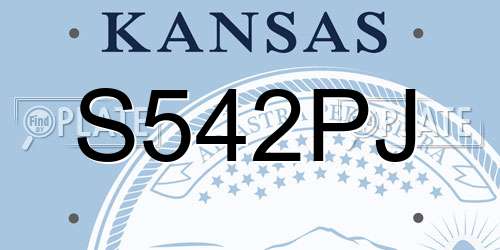 S542PJ Kansas License Plate