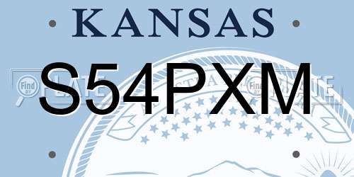 S54PXM Kansas License Plate