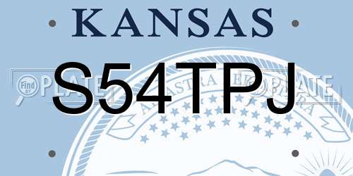 S54TPJ Kansas License Plate