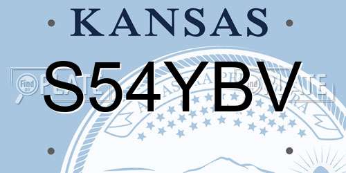 S54YBV Kansas License Plate