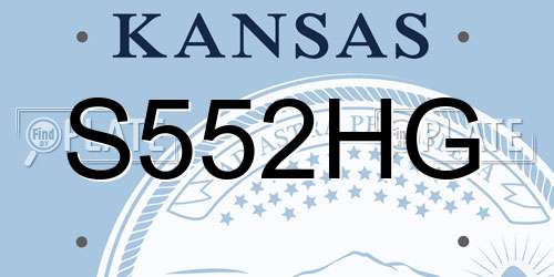 S552HG Kansas License Plate