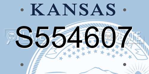 S554607 Kansas License Plate