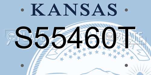 S55460T Kansas License Plate