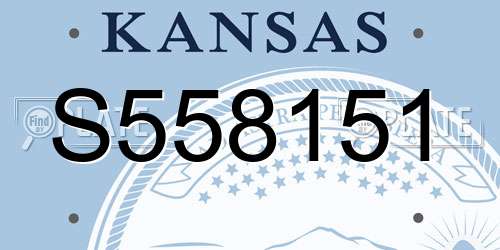 S558151 Kansas License Plate