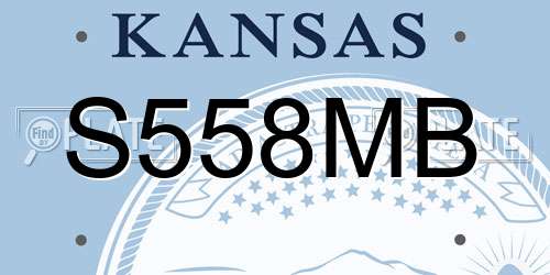 S558MB Kansas License Plate