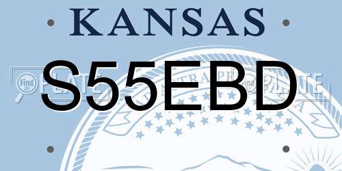 S55EBD Kansas License Plate