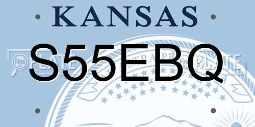 S55EBQ Kansas License Plate
