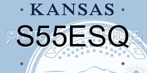S55ESQ Kansas License Plate