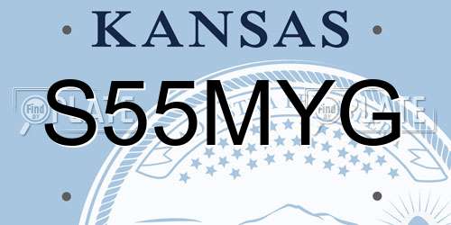 S55MYG Kansas License Plate
