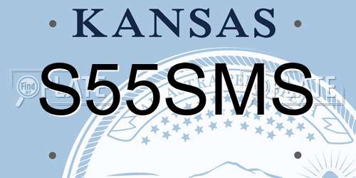 S55SMS Kansas License Plate