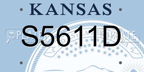 S5611D Kansas License Plate
