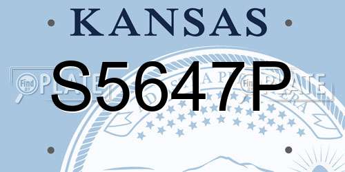 S5647P Kansas License Plate