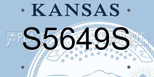 S5649S Kansas License Plate