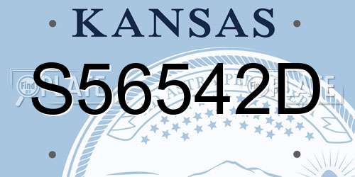 S56542D Kansas License Plate
