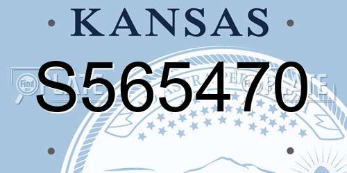 S565470 Kansas License Plate