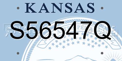 S56547Q Kansas License Plate