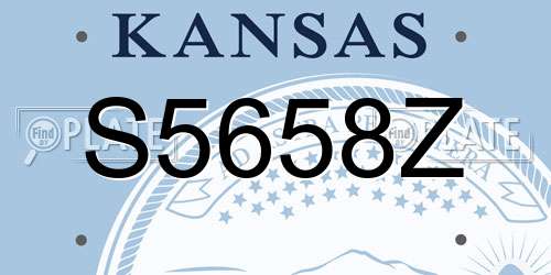S5658Z Kansas License Plate