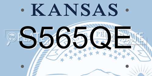 S565QE Kansas License Plate