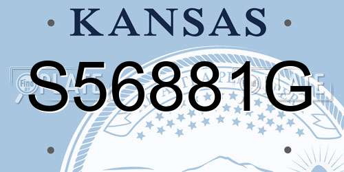 S56881G Kansas License Plate