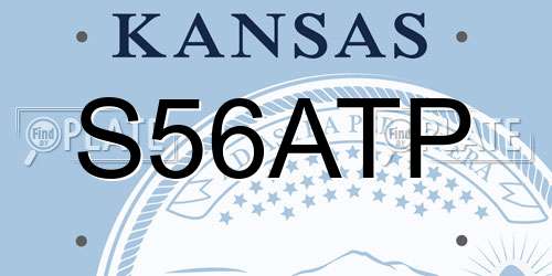 S56ATP Kansas License Plate