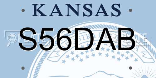 S56DAB Kansas License Plate