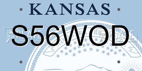 S56WOD Kansas License Plate