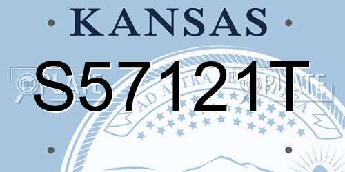S57121T Kansas License Plate