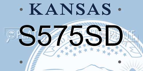 S575SD Kansas License Plate