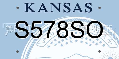 S578SO Kansas License Plate
