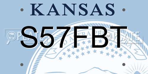 S57FBT Kansas License Plate