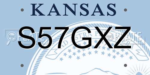 S57GXZ Kansas License Plate