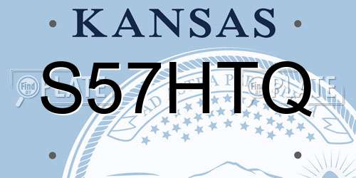 S57HTQ Kansas License Plate